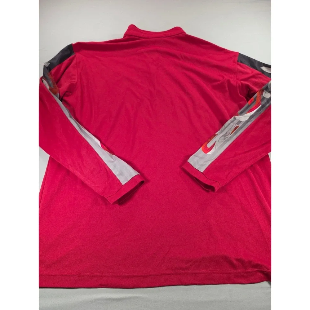 Spyder Mens XXL Red Quarter Zip Pullover American Flag Spider Logo Active Top
